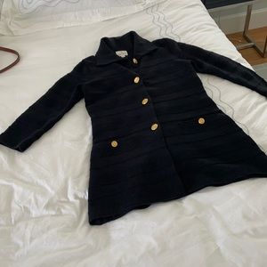 Julie Brown black 3/4 sleeve stretch cotton jacket